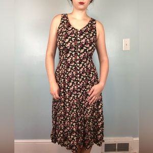 🌼Vintage 90s Rayon Button Down Floral Dress🌼